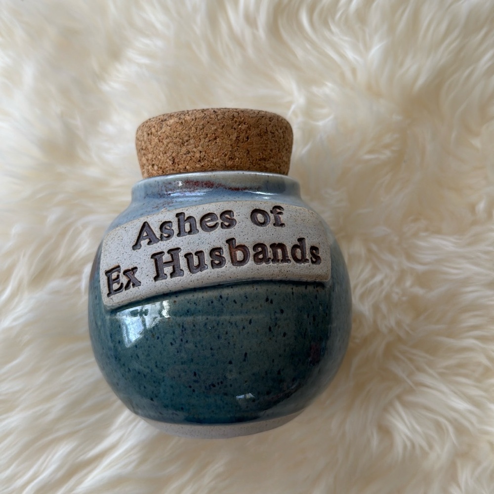 “Ashes of Ex Husbands” ceramic pottery jar